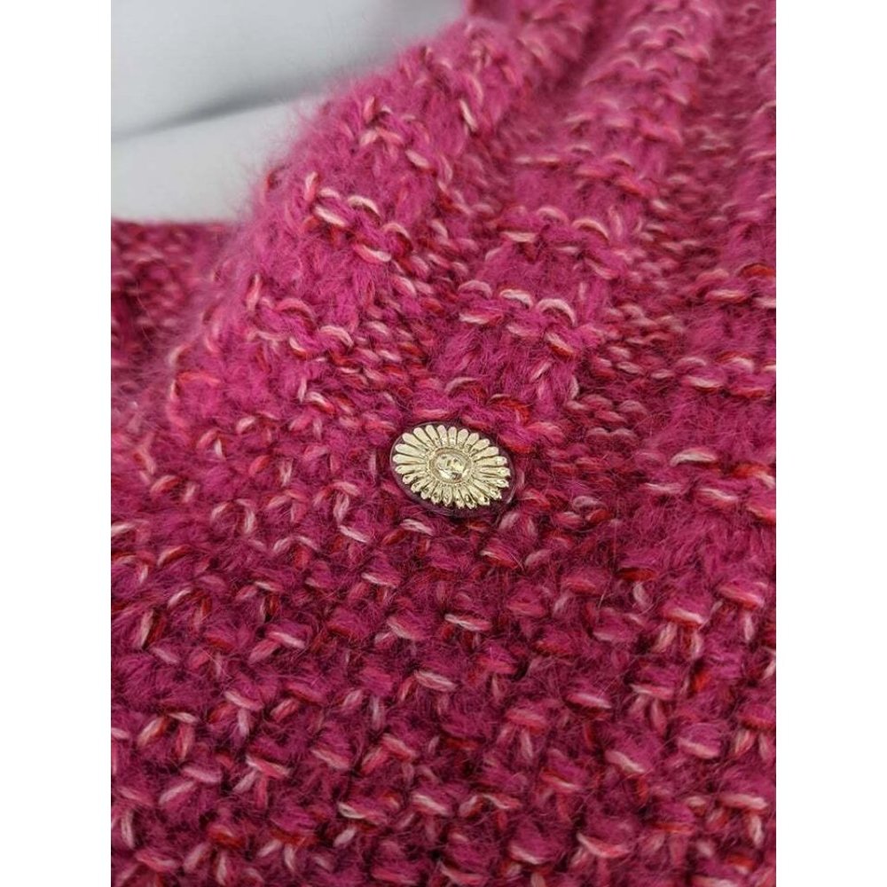 Chanel Hot Pink Luxurious Wool Mohair Blend Knit Hat Scarf Set - Picture 4 of 10